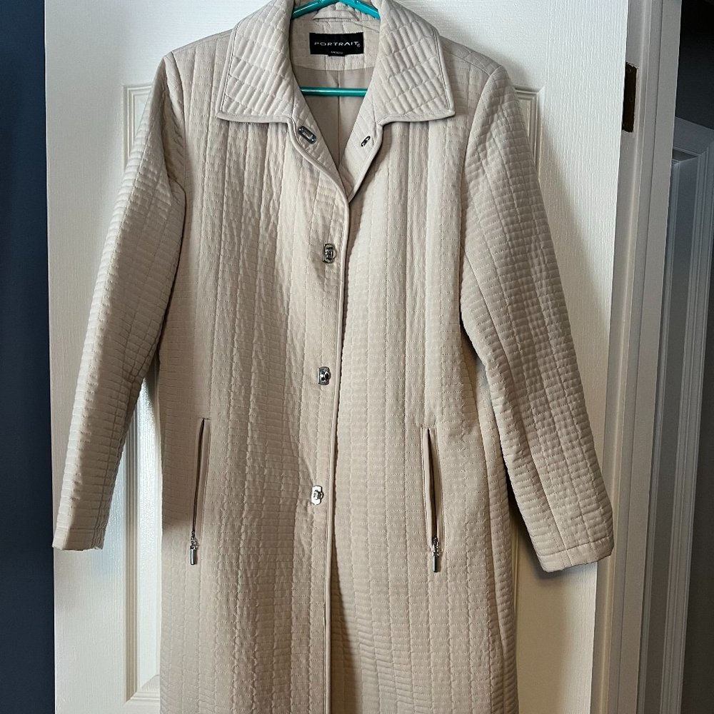Beige Quilted Spring Coat